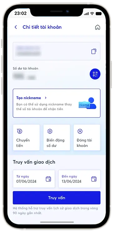Bước 3: Vuốt lên để hiện thị lịch sử giao dịch.